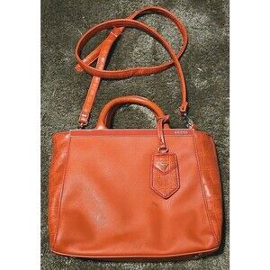 Vtg Guess Red Crosscut Leather Croc Crossbody Bag Satchel Purse 12x8x3 S Flaw